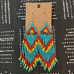 Gorgeous bright beaded earrings.